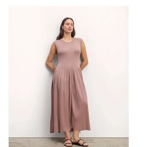 Everlane Knit Pleated Dress Size XXL Color: Dusty Rose Relaxed Fit